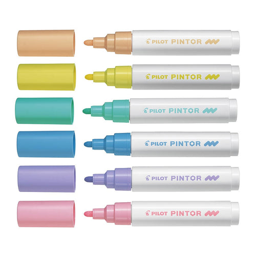 Pilot Pintor Marker Medium Pastel 6Pk (6 colors available, Asstd. 6Pk available) -   - Inkplus