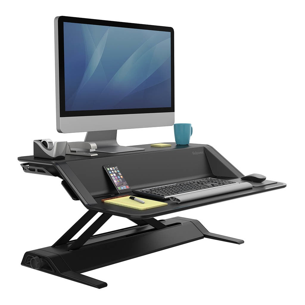 Fellowes Sit Stand Workstation - Lotus - Black -   - Inkplus