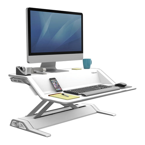 Fellowes Sit Stand Workstation - Lotus - White -   - Inkplus