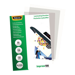 Fellowes Laminating Pouches A4 100 Micron 100Pk -   - Inkplus