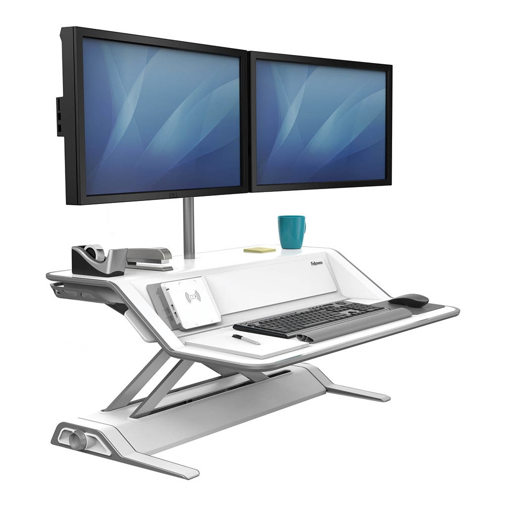 Fellowes Sit Stand Workstation - Lotus DX - White -   - Inkplus