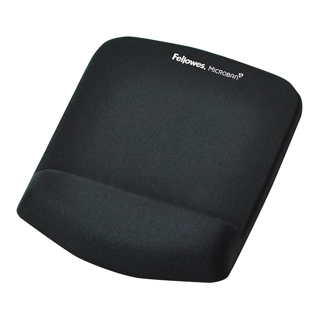 Fellowes Mouse Pad & Wrist Rest - Plush Touch - Lycra - Black -   - Inkplus