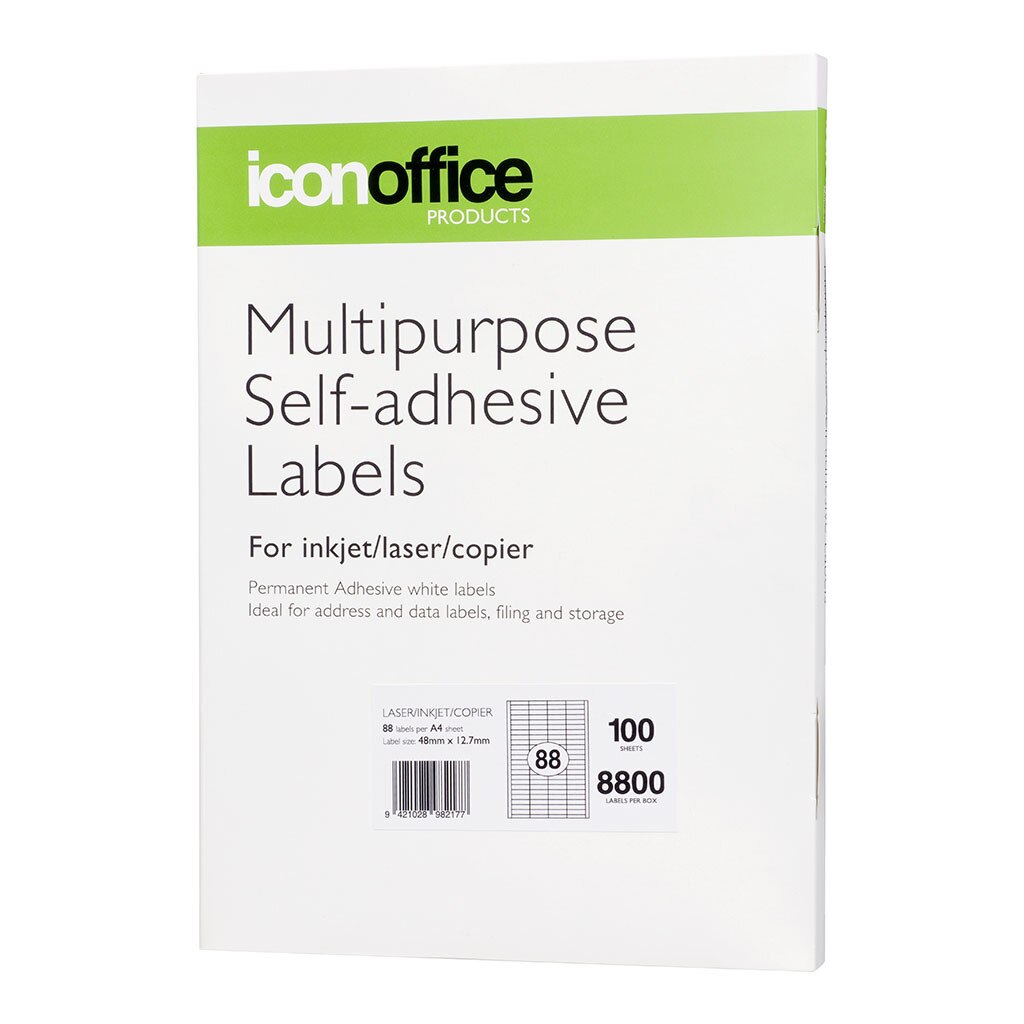 Multipurpose Labels 48x12.7mm 88 Per Sheet -   - Inkplus