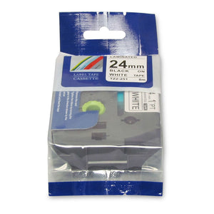 Compatible Brother TZ Tape 24mm Black on White -   - Inkplus