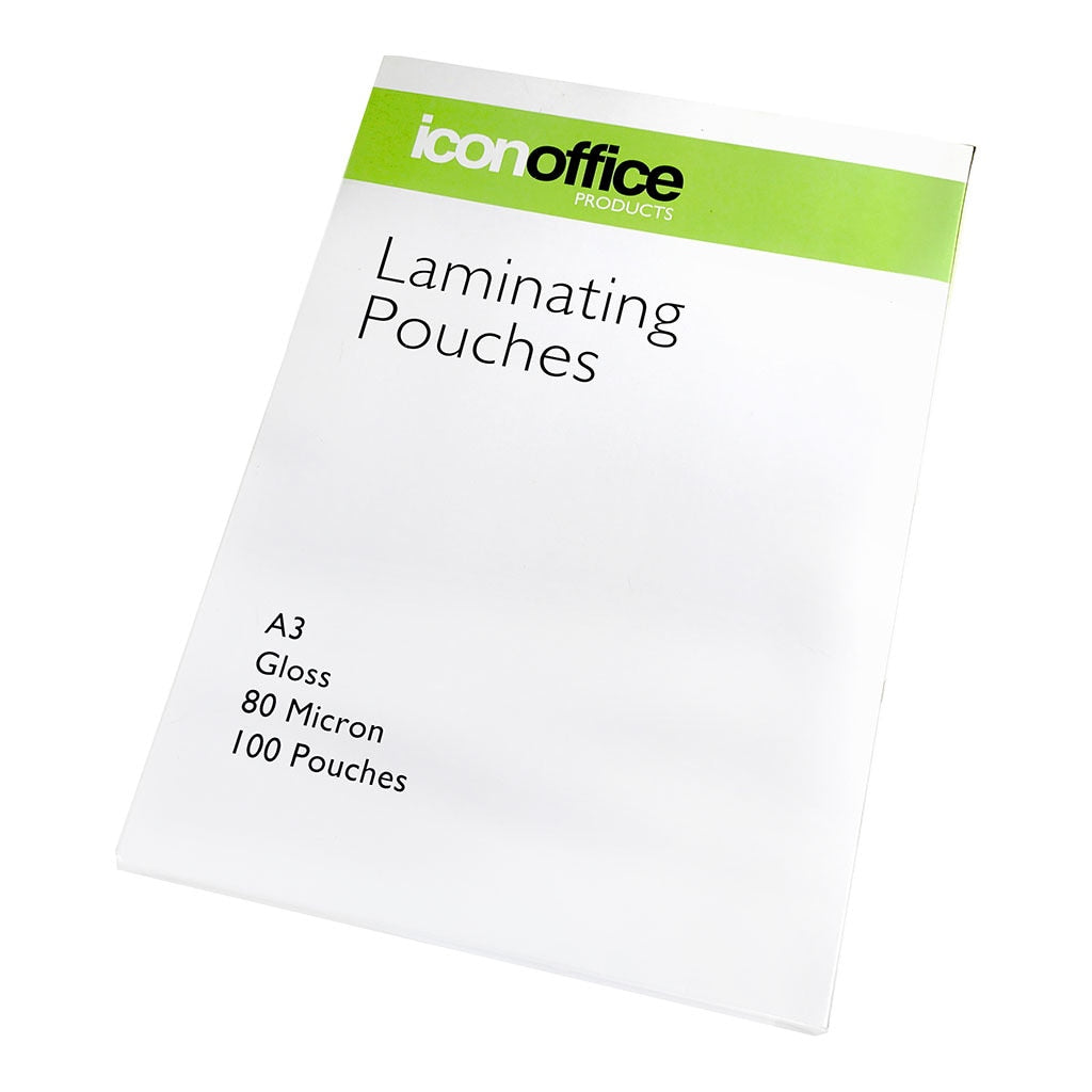 Icon Laminating Pouches A3 Gloss 80mic Pack 100 -   - Inkplus