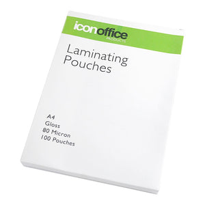 Icon Laminating Pouches A4 Gloss 80mic Pack 100 -   - Inkplus