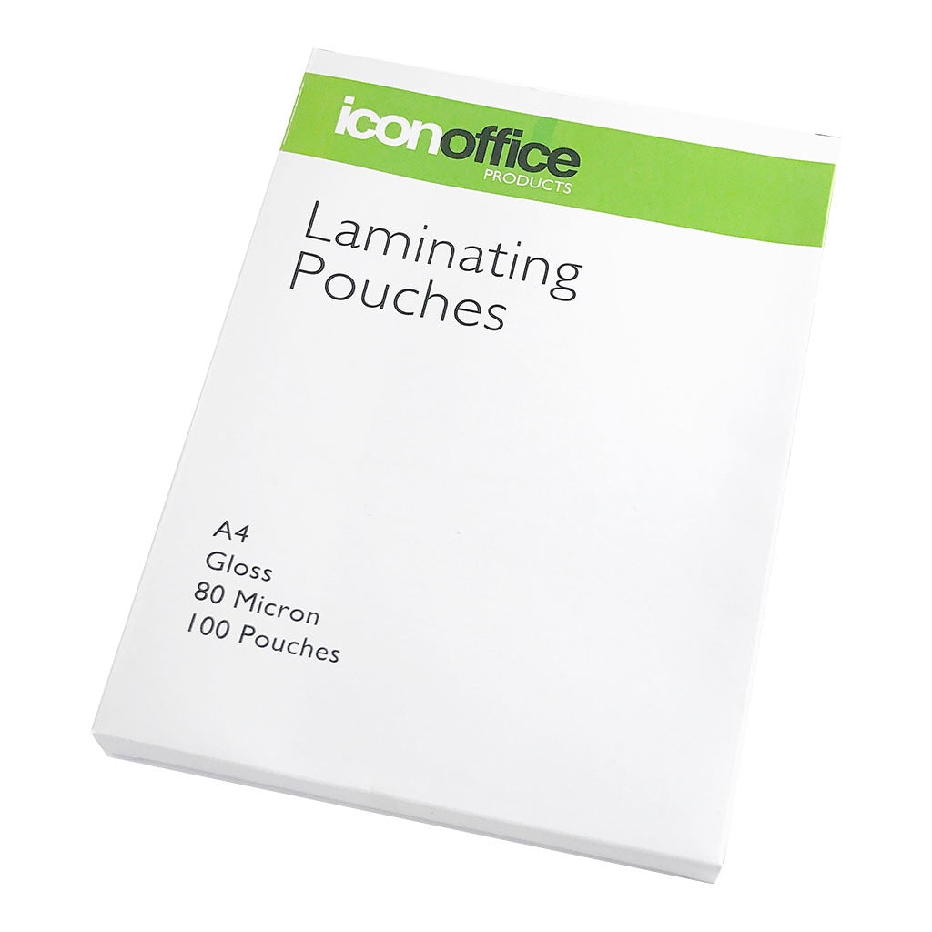 Icon Laminating Pouches A4 Gloss 80mic Pack 100 -   - Inkplus